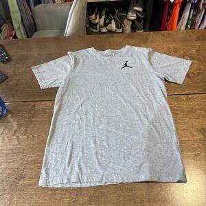 Kids Air Jordan Flight Basketball T Shirt Youth XL 13/15 Logo Gray Graphic Tee
